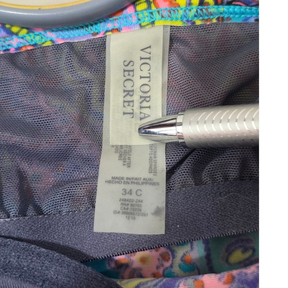 Victorias Secret VS blue multicolor paisley tankini swim tankini tank - 34C 34 C - Picture 2 of 5